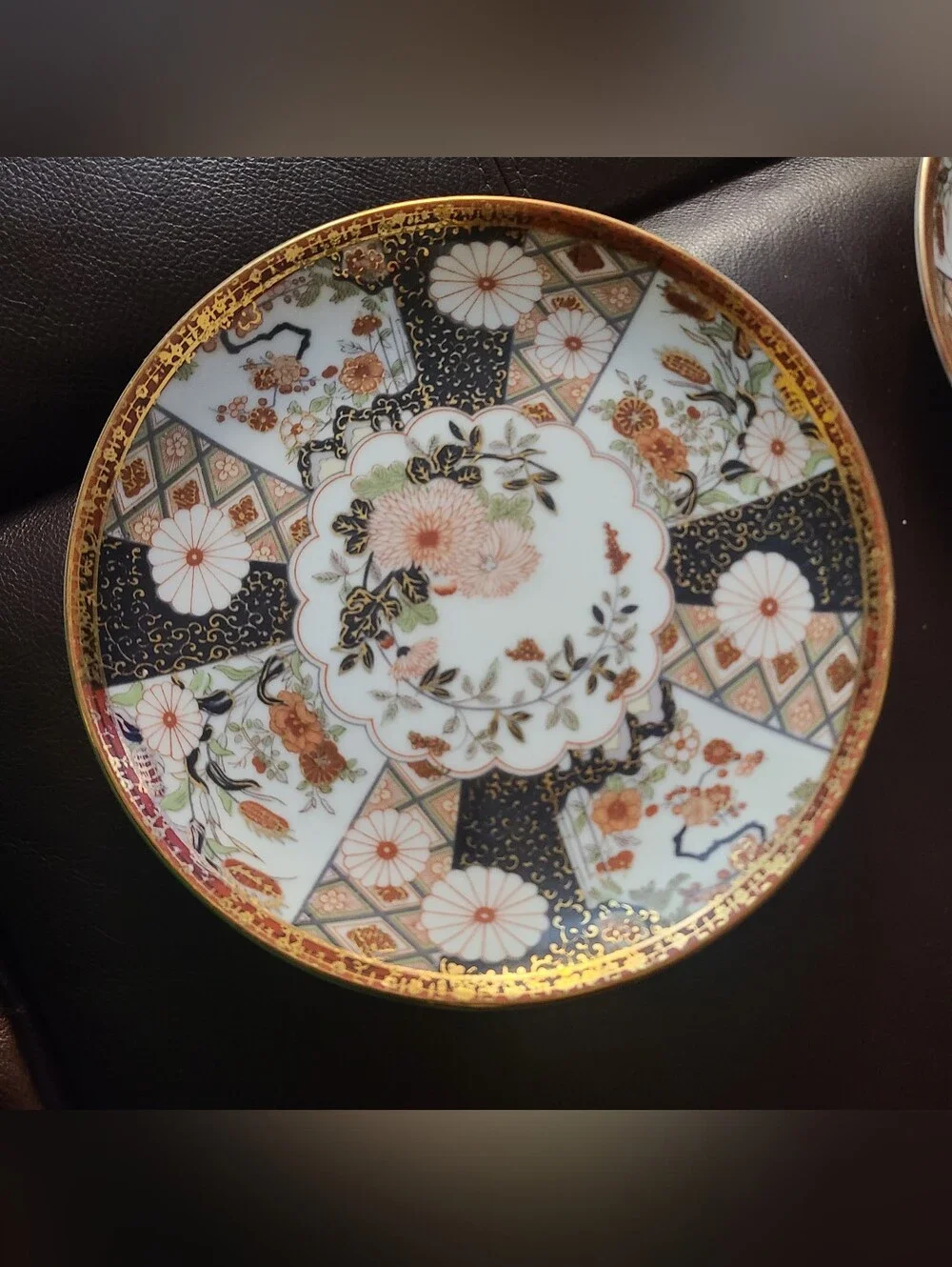 Vintage Saji Fine China Japan Imari Style Floral Plates 7.5” - Pair of 2